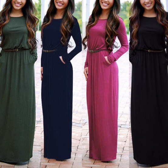 simple knit maxi dress