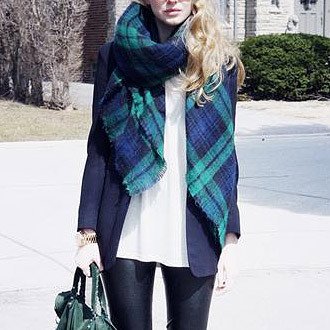 black watch plaid blanket scarf