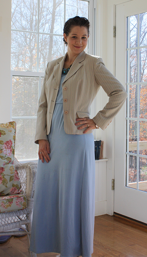 blue-maxi-dress-pinstripe-blazer