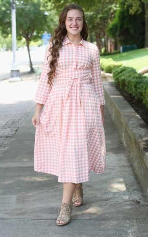 pink gingham dress 