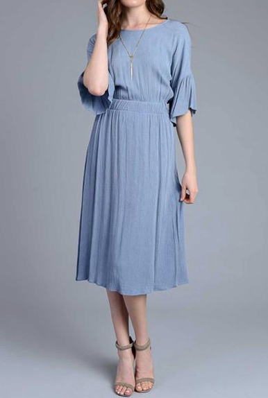 bell-sleeve dress for Easter