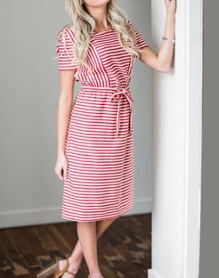 red nautical dress